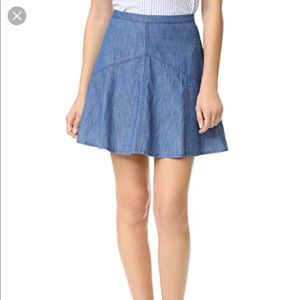 Madewell denim flare mini skirt